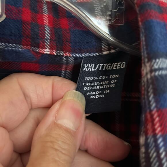 Chaps men’s XXL flannel, long sleeve button-down shirt, with square tail - Picture 5 of 9